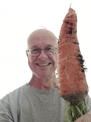 Photo of Peter Weatherall with carrot